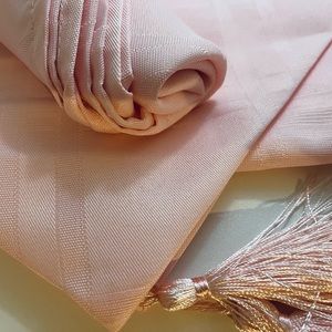 Pink Fabric Runner 70” L x 13” W, 6 Napkins
